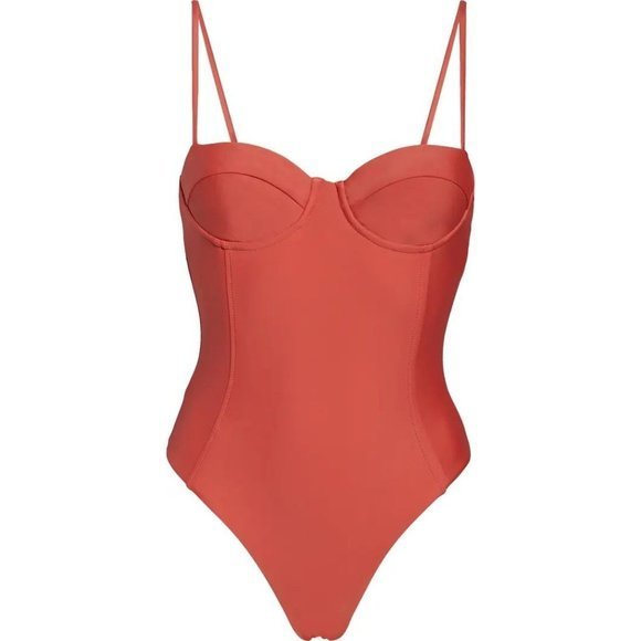 VERONICA BEARD Bridge Underwire One-piece Swimsuit In Clay - Large - Picture 1 of 5